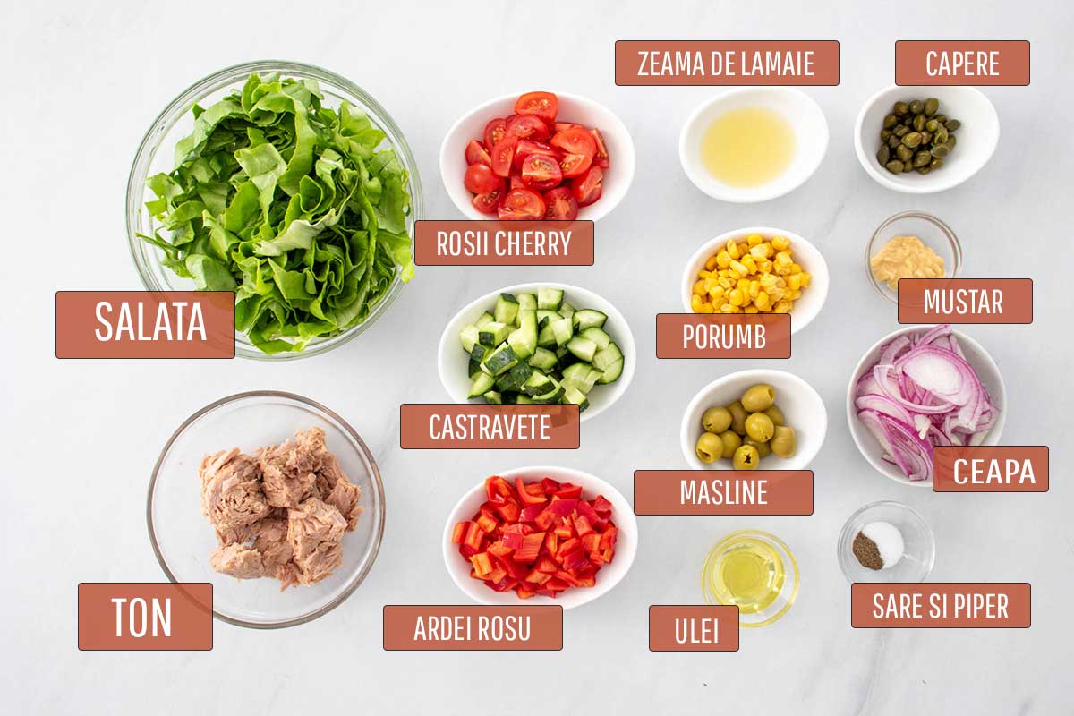 Poza cu ingredientele necesare pentru a prepara aceasta reteta.