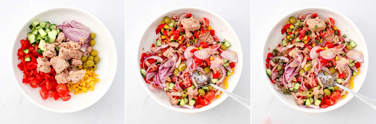 Poza pregatire salata de ton.