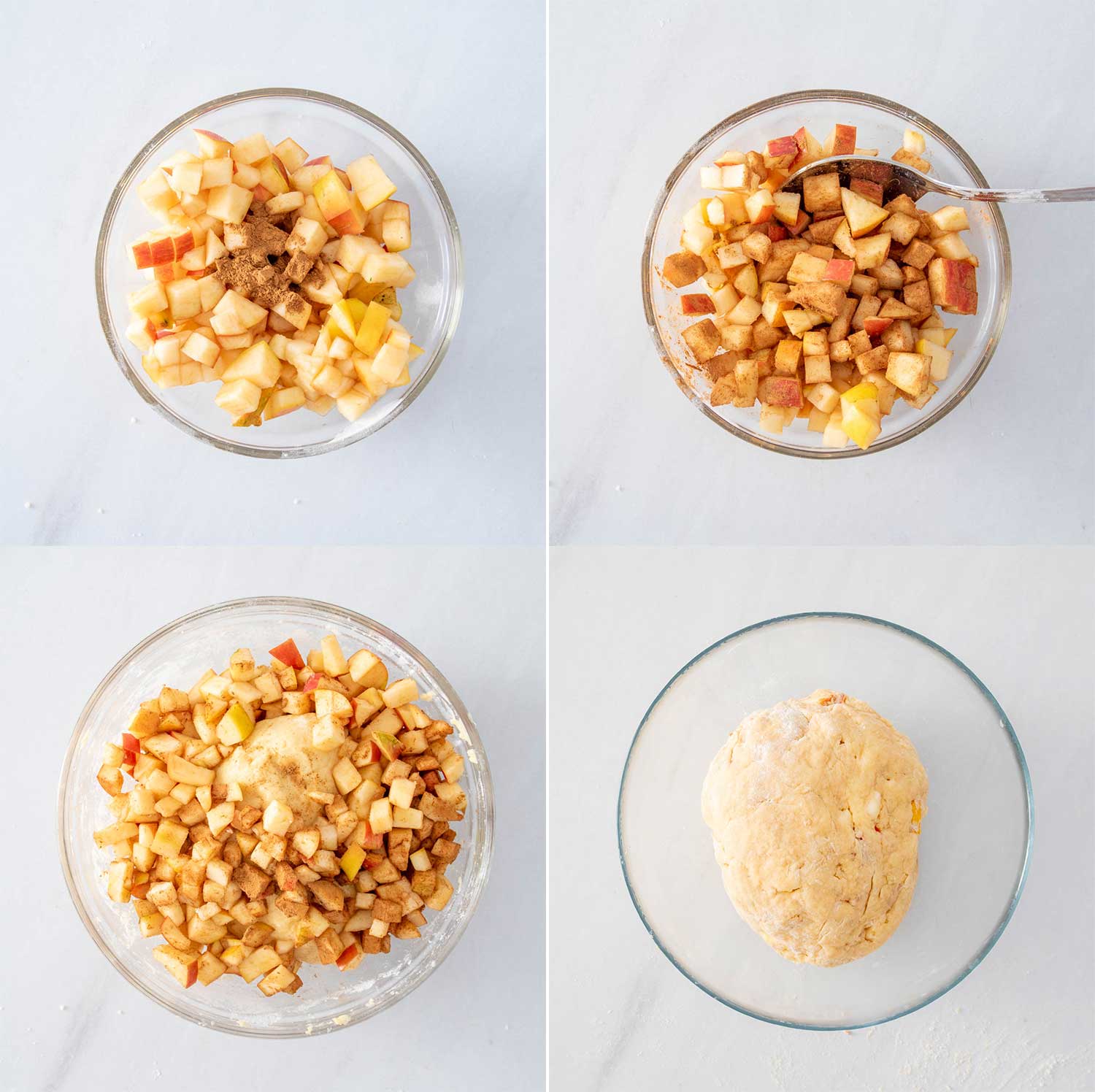 Pregatirea merelor pentru biscuiti cu mere.