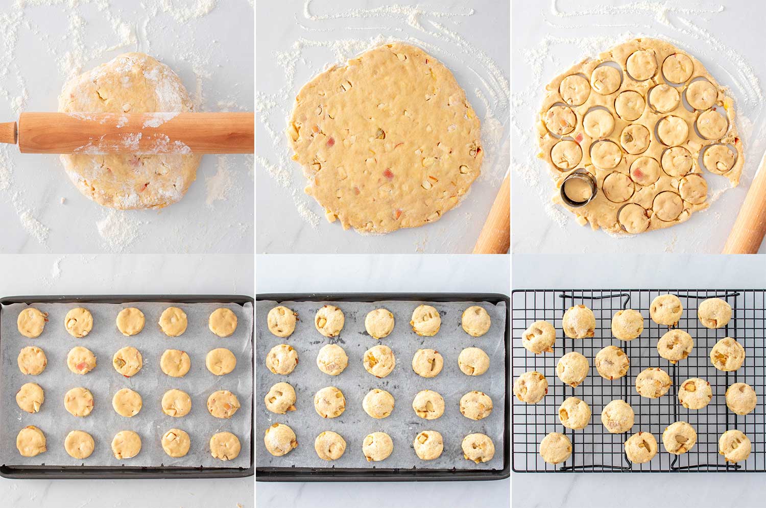 Pasul de formare a biscuitilor cu mere.