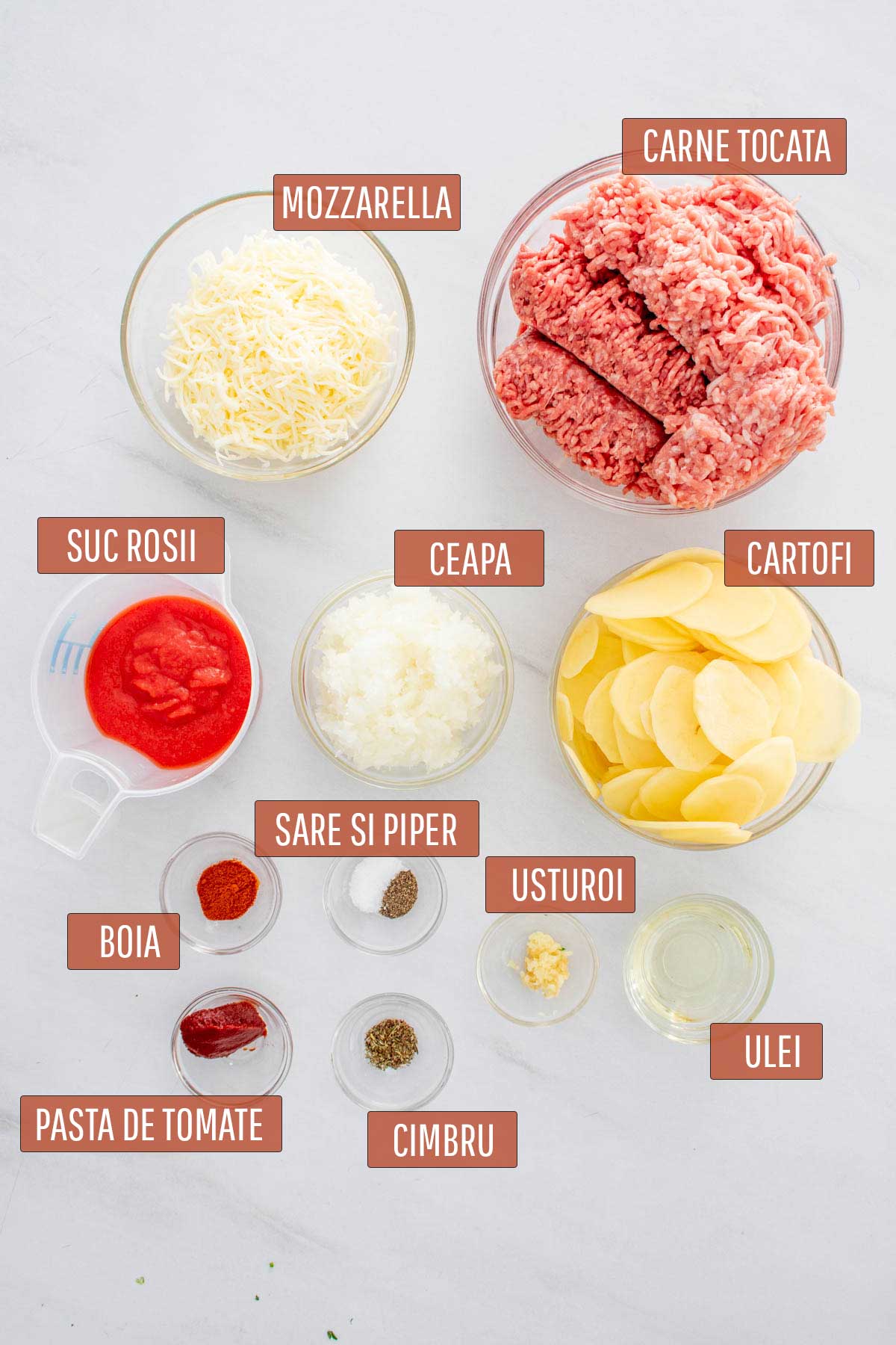 Ingrediente necesare pentru prepararea retetei.