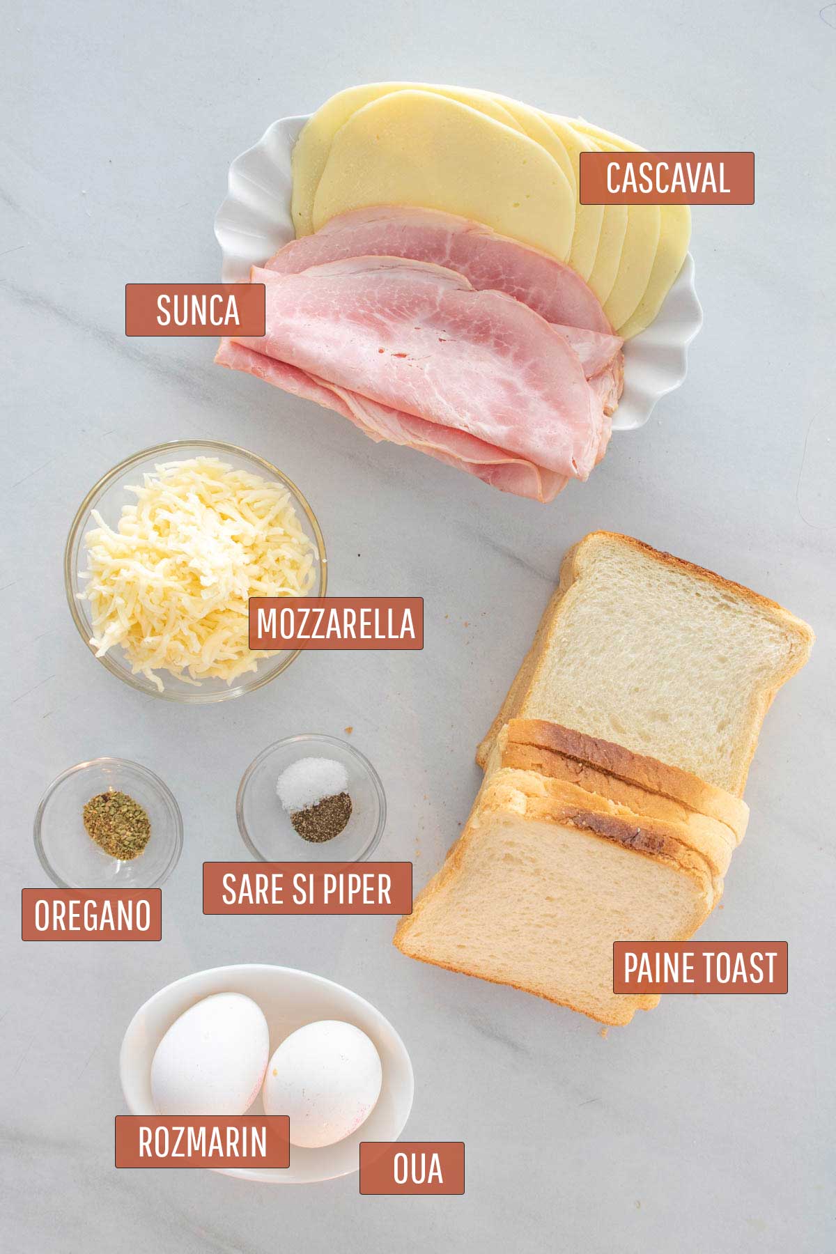 Ingrediente necesare pentru pregatirea sendvisurilor.