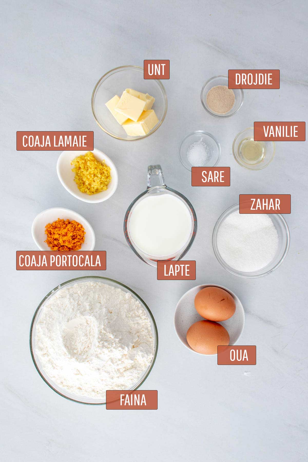 poza cu ingredientele necesare prepararii mucenicilor.