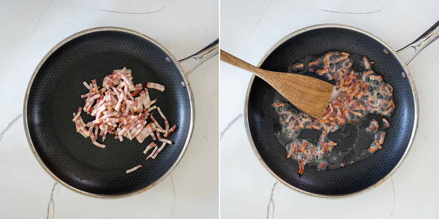 Pasul de pregatire a baconului.